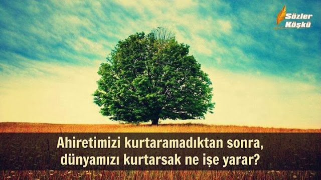 Ahiretimizi kurtaramadıktan sonradünyamızı kurtarsak ne işe yarar?