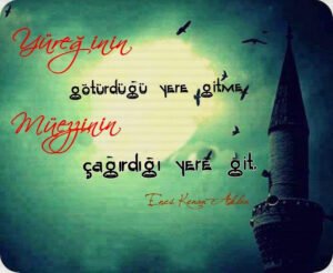 Yüreğinin götürdüğü yere gitme.
Müezzinin çağırdığı yere git.
Enes Kenan Aklan