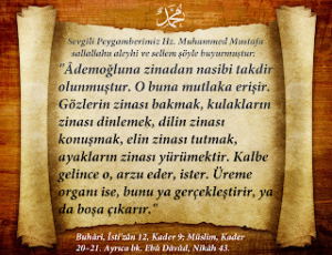 Âdemoğluna zinadan nasibi takdir olunmuştur