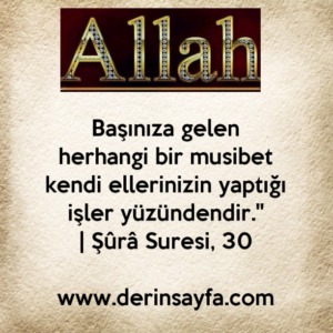Başınıza gelen herhangi bir musibet
kendi ellerinizin yaptığı işler yüzündendir.''
