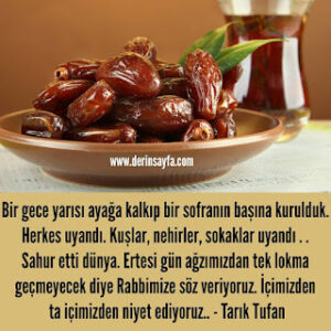 Bir gece yarısı ayağa kalkıp bir sofranın başına kurulduk. Herkes uyandı. Kuşlar, nehirler.. Tarık Tufan