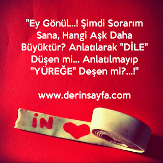 “Ey Gönül…! Şimdi Sorarım Sana, Hangi Aşk Daha Büyüktür? Anlatılarak “DİLE” Düşen mi…?”