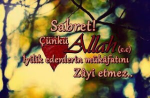 Sabret! Çünkü Allah iyilik edenlerin mükâfatını zayi etmez.   Hûd 115