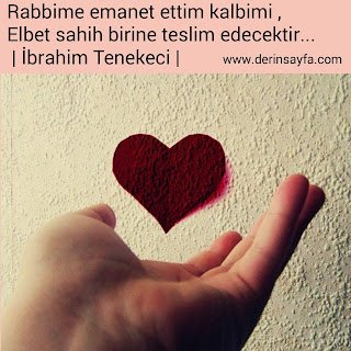 Rabbime emanet ettim kalbimi , Elbet sahih birine teslim edecektir…