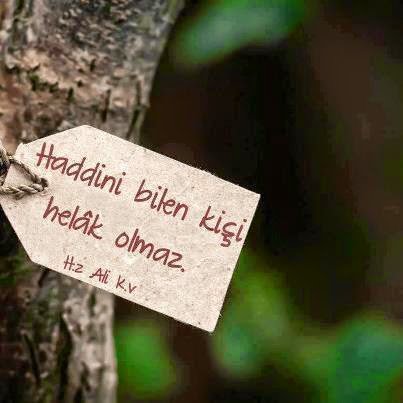 Haddini bilen kimse helak olmaz. (Hz Ali R.A )