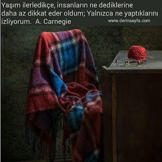 Yaşım ilerledikçe, insanların ne dediklerine daha az dikkat eder oldum; Yalnızca ne yaptıklarını izliyorum. – A. Carnegie