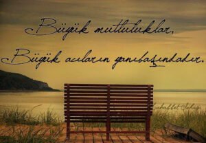 Büyük mutluluklar,  Büyük acıların yanıbaşındadır.