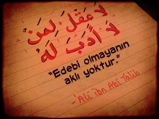 Edebi Olmayanın Aklı yoktur… Hz. Ali (R.A)