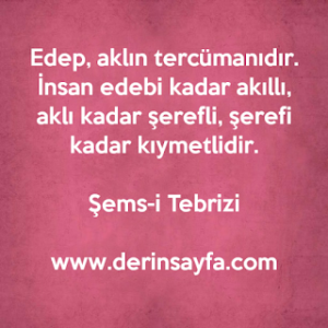 Edep, Aklın Tercümanıdır… Herkes Edebi Kadar Akıllı, Aklı Kadar Şerefli, Şerefi Kadar Kıymetlidir…