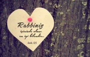 “Rabb’iniz içinizde olanı en iyi bilendir.”  İsra sûresi & 25