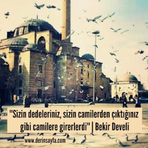 “Sizin dedeleriniz, sizin camilerden çıktığınız gibi camilere girerlerdi”