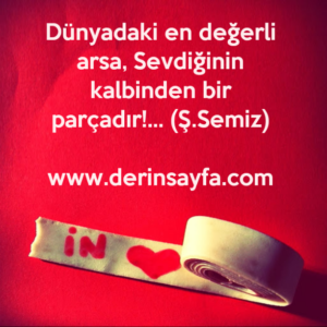 Dünyadaki en değerli arsa, Sevdiğinin kalbinden bir parçadır!… Ş. Semiz