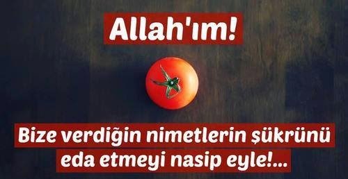 “Allah’ım!  Bize verdiğin nimetlerin şükrünü eda etmeyi nasip eyle…”