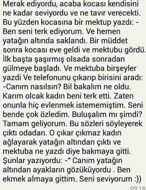 " Çok Merak ediyordu, acaba kocası kendisini ne kadar seviyordu ve ne tavır verecekti."
