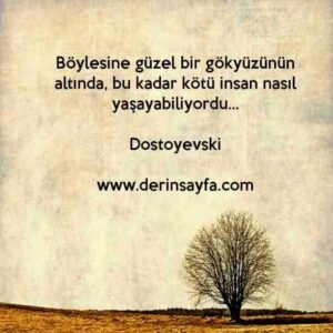 Böylesine güzel bir gökyüzünün altında, bu kadar kötü insan nasıl yaşayabiliyordu…

Dostoyevski