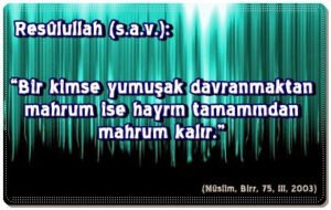 Bir kimse yumuşak davranmaktan mahrum ise hayrın tamamından mahrum kalır