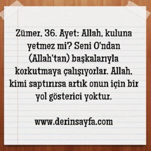 Zümer, 36. Ayet: Allah, kuluna yetmez mi?