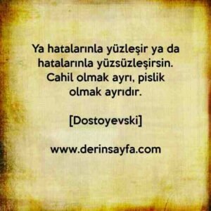 Ya hatalarınla yüzleşir ya da hatalarınla yüzsüzleşirsin. Cahil olmak ayrı, pislik olmak ayrıdır.