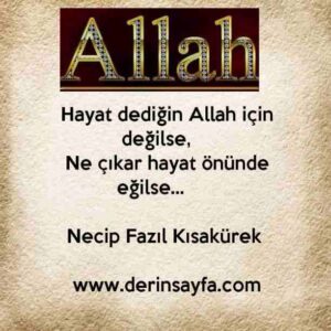 Hayat dediğin Allah için değilse, Ne çıkar hayat önünde eğilse… – Necip Fazıl Kısakürek