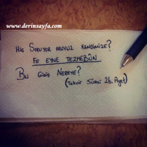 Hiç Soruyor muyuz kendimize ?
Bu Gidiş Nereye ?