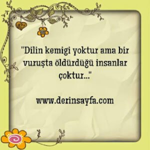 “Dilin kemigi yoktur ama bir vuruşta öldürdüğü insanlar çoktur…”