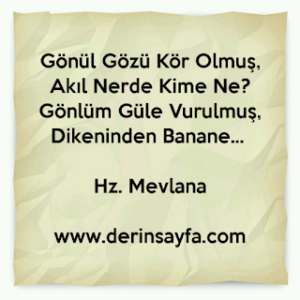 Gönül Gözü Kör Olmuş, Akıl Nerde Kime Ne? Hz. Mevlana
