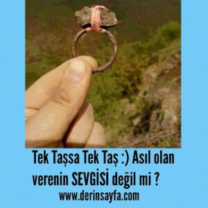 "Tek Taşsa Tek Taş :) Asıl olan verenin SEVGİSİ değil mi ?"