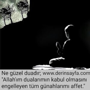 Allah’ım dualarımın kabul olmasını engelleyen tüm günahlarımı affet.Amin