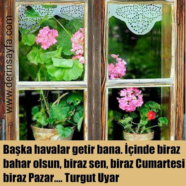 Başka havalar getir bana.
İçinde biraz bahar olsun,
biraz sen,
biraz Cumartesi biraz Pazar…