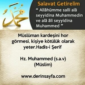 Müslüman kardeşini hor görmesi, kişiye kötülük olarak yeter.Hadis