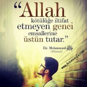 Hadis: ''Allah kötülüğe iltifat etmeyen genci emsallerine üstün tutar. ''(Mûsned, 4:151)