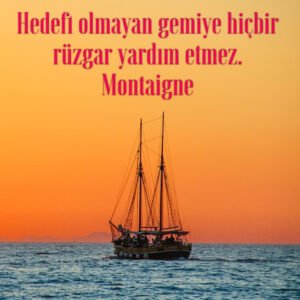 Hedefi olmayan gemiye hiçbir rüzgar yardım etmez. Montaigne