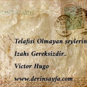 Telafisi Olmayan şeylerin Izahı Gereksizdir..  – Victor Hugo
