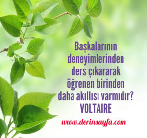 Başkalarının deneyimlerinden ders çıkararak öğrenen birinden daha akıllısı varmıdır? Voltaire