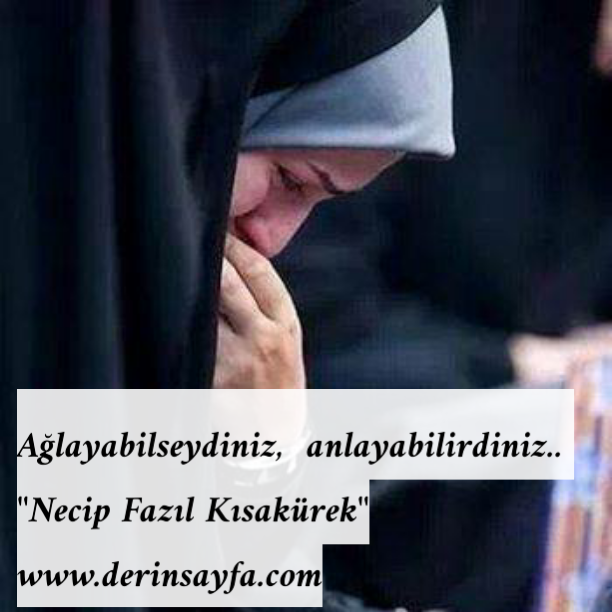 Ağlayabilseydiniz, anlayabilirdiniz..  Necip Fazıl Kısakürek