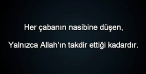 Her çabanın nasibine düşen,yalnızca Allah’ın takdir ettiği kadardır.