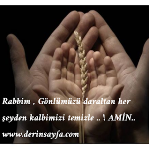 Rabbim , Gönlümüzü daraltan her şeyden kalbimizi temizle .. !  AMİN..