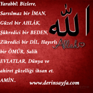 Yarabbi! Bizlere, Sarsılmaz bir İMAN…