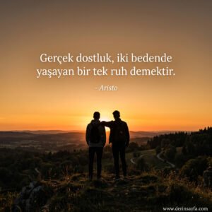 Gerçek dostluk, iki bedende yaşayan bir tek ruh demektir