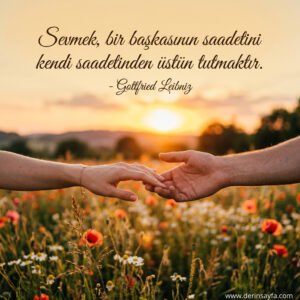 Sevmek, bir başkasının saadetini kendi saadetinden üstün tutmaktır