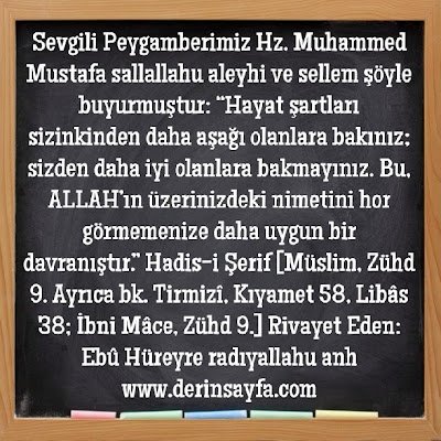 Hayat şartları sizinkinden daha aşağı olanlara bakınız