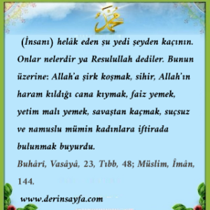 (İnsanı) helâk eden şu yedi şeyden kaçının – Resimli Hadisler