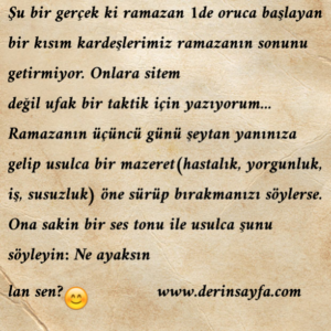 Şu bir gerçek ki ramazan 1de oruca başlayan bir kısım
kardeşlerimiz..  Fatih Yağcı