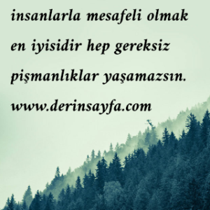 İnsanlarla mesafeli olmak her zaman iyidir, gereksiz pişmanlıklar yaşamazsın.  Ts Eliot