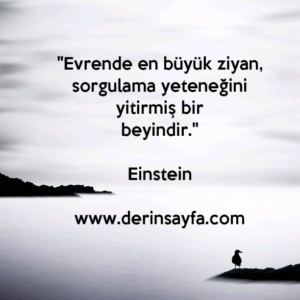"Evrende en büyük ziyan, sorgulama yeteneğini yitirmiş bir
beyindir."
– Einstein