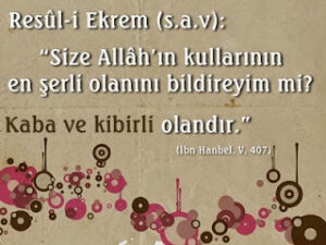 Size Allâh’ın kullarının en şerli olanını bildireyim  mi? Kaba ve kibirli olandır