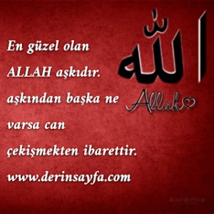 En güzel olan ALLAH aşkıdır. aşkından başka ne varsa can çekişmekten ibarettir.