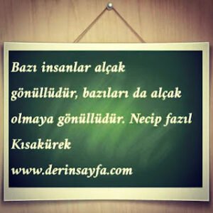 Bazı insanlar alçak gönüllüdür, bazıları da alçak olmaya gönüllüdür.