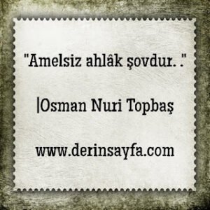 “Amelsiz ahlâk şovdur. .”