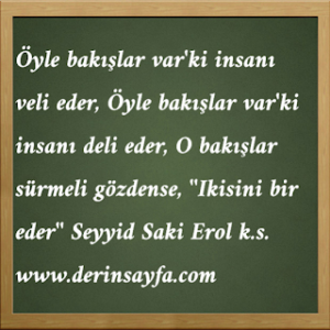 Öyle bakışlar var’ki insanı veli eder, Öyle bakışlar var’ki insanı deli eder